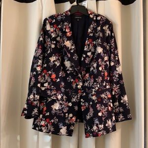 LANE BRYANT- Navy Floral Print Blazer Size 24
